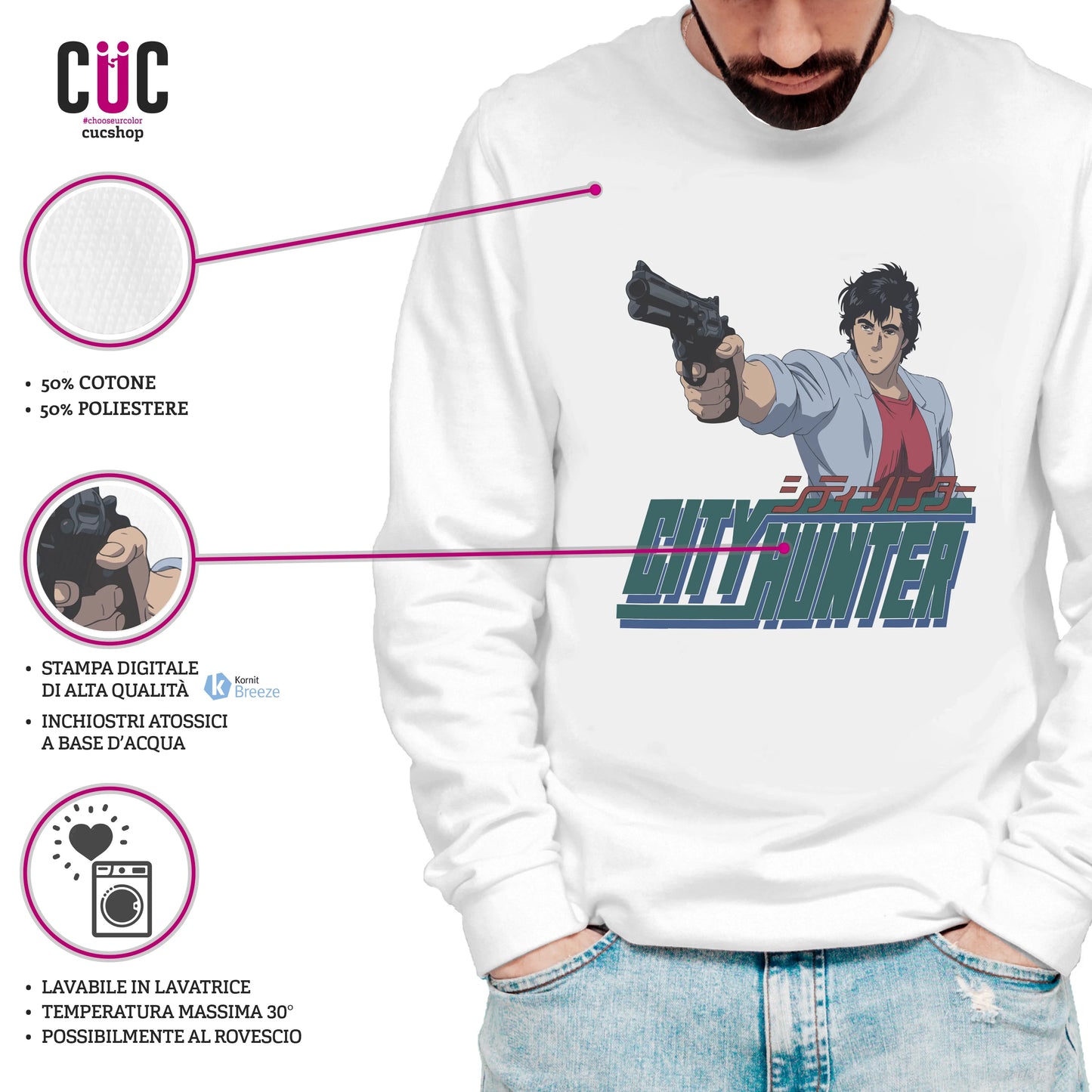 CUC GIROCOLLO City Hunter -  Unisex ANIME MANGA #chooseurcolor