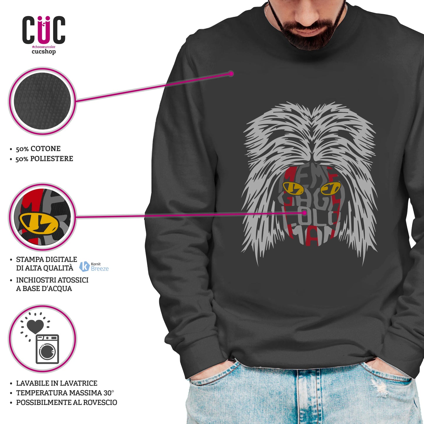 CUC GIROCOLLO MEGALOMAN SIGLA -  Unisex - Anni 80 -  #chooseurcolor