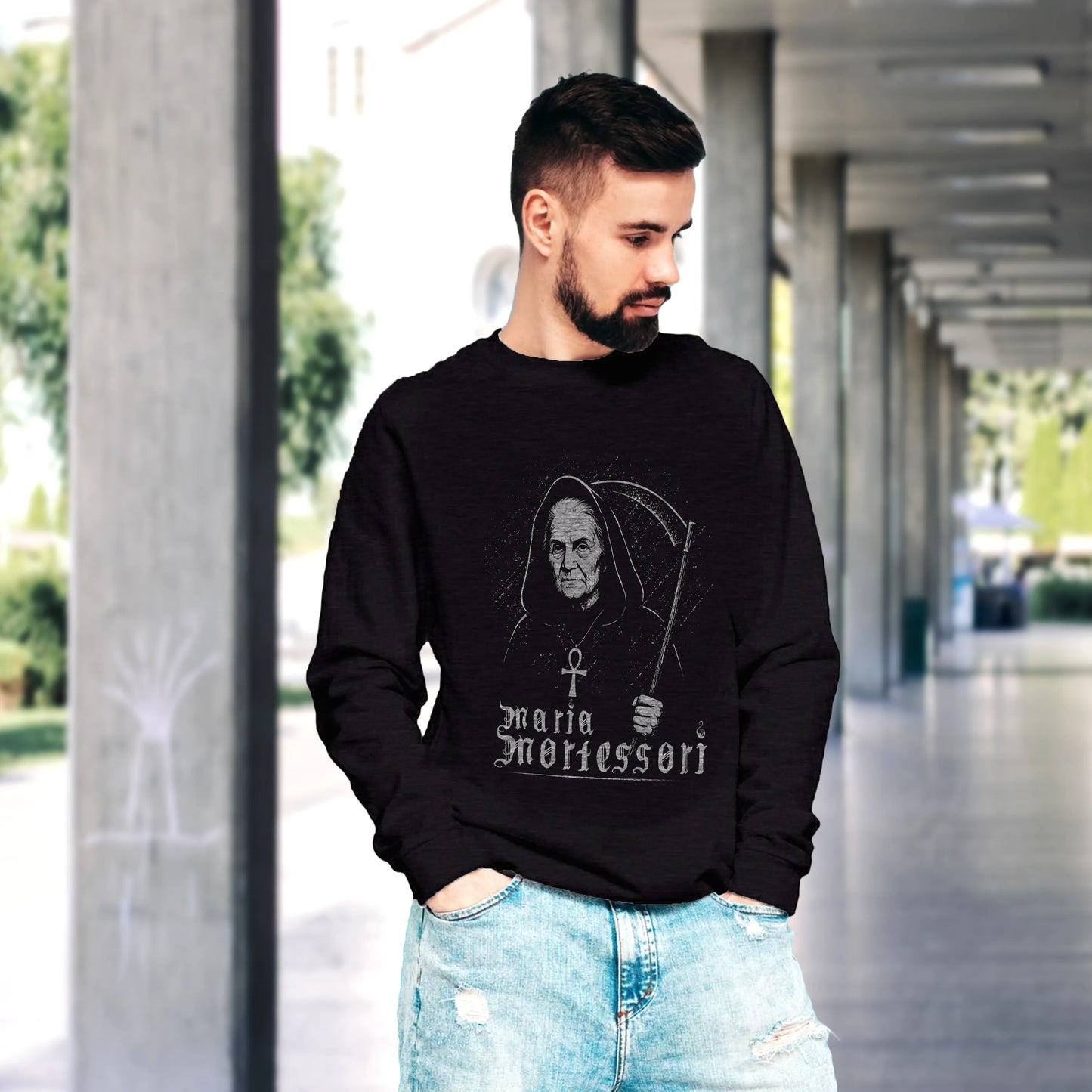 CUC GIROCOLLO Maria Mortessori -  Unisex - PERSONAGGI FAMOSI - Black Metal - Divertente -  #chooseurcolor