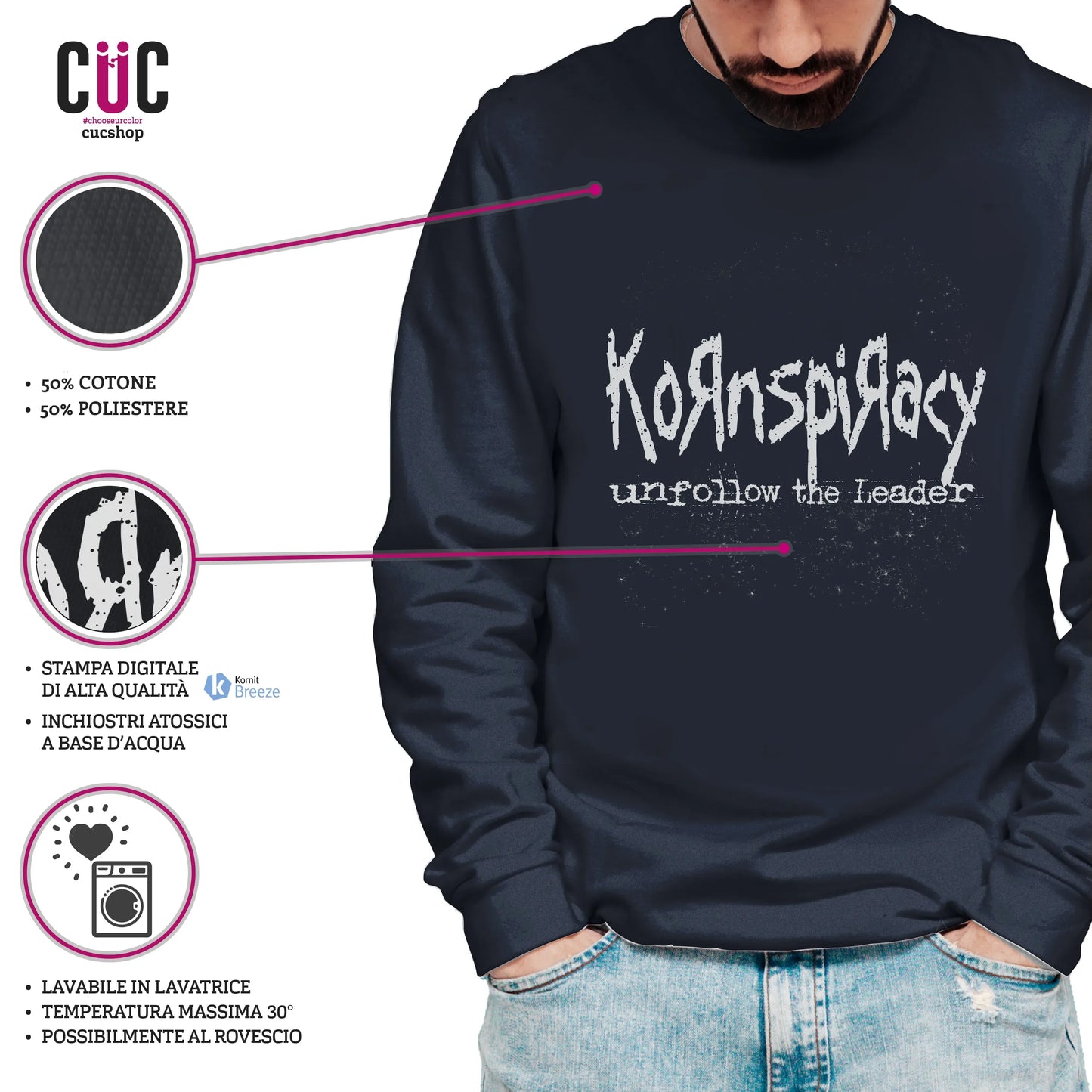CUC GIROCOLLO Kornspiracy -  Unisex - - Unfollow the Leader - Divertente -  #chooseurcolor