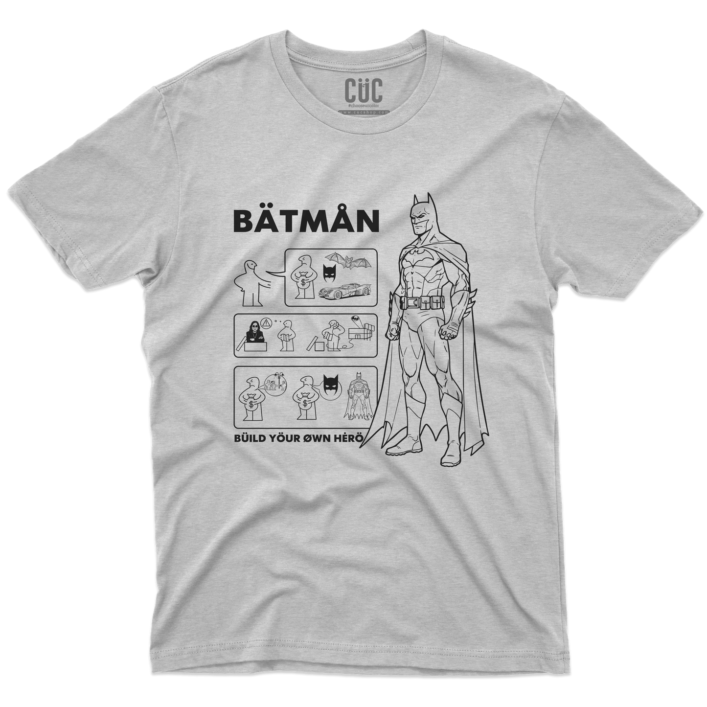 CUC T-SHIRT BATMAN BUILD YOUR HERO - FILM - Cult - Divertente - #chooseurcolor