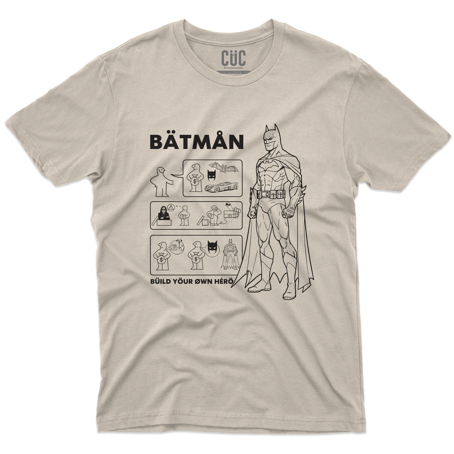 CUC T-SHIRT BATMAN BUILD YOUR HERO - FILM - Cult - Divertente - #chooseurcolor