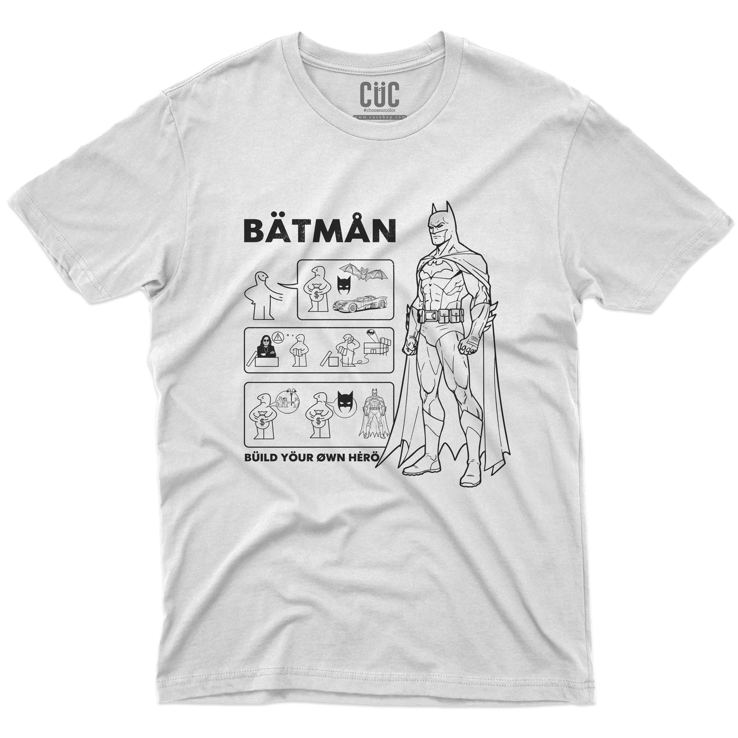 CUC T-SHIRT BATMAN BUILD YOUR HERO - FILM - Cult - Divertente - #chooseurcolor