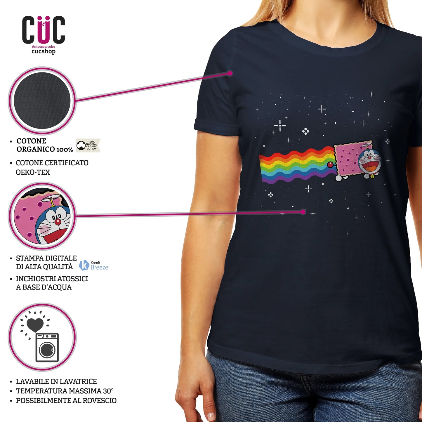 CUC T-SHIRT Nyan Doraemon - ANIME MANGA - Divertente - Gif -  #chooseurcolor