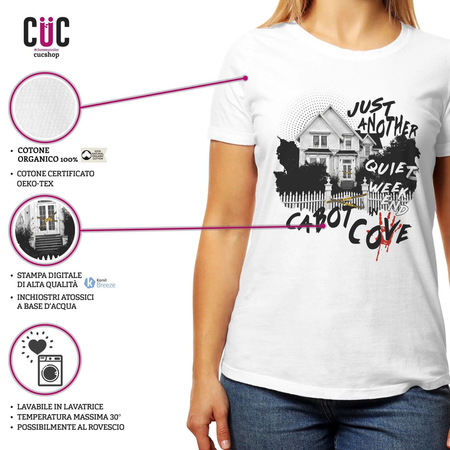 CUC T-SHIRT Just Another Quiet Weekend in Cabot Cove - PERSONAGGI FAMOSI - Jessica Fletcher - La signora in giallo - #chooseurcolor
