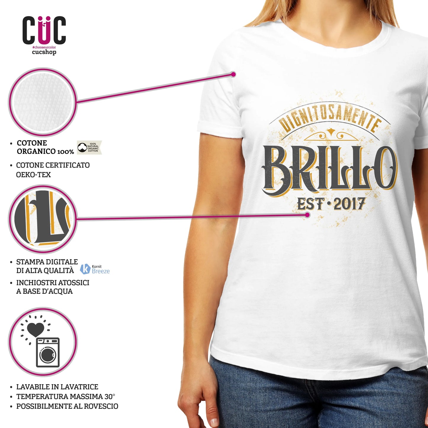 CUC T-SHIRT Dignitosamente Brillo - PERSONAGGI FAMOSI - Meme - #chooseurcolor