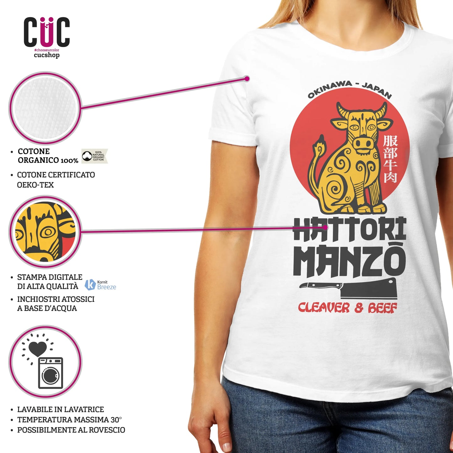 CUC T-SHIRT HATTORI MANZO - FILM - Divertente - Kill Bill Parodia -  #chooseurcolor