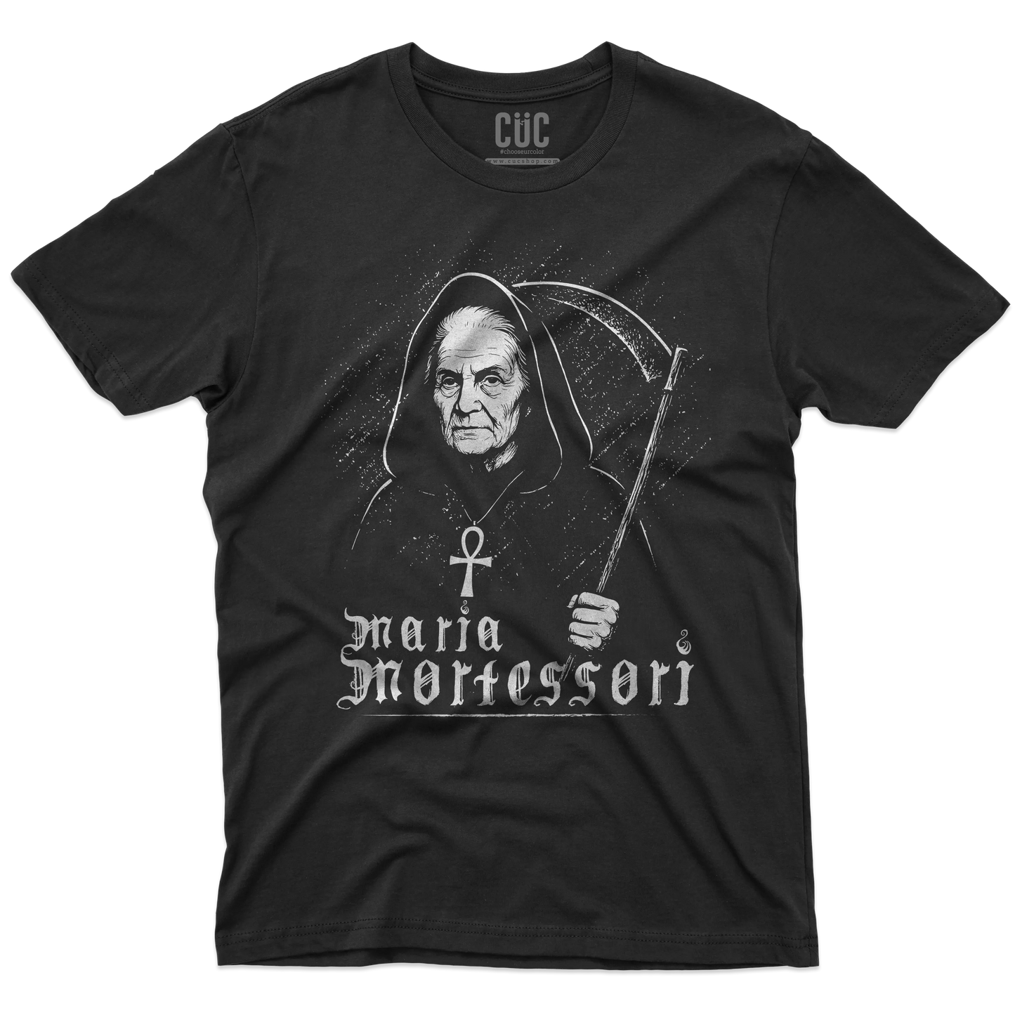 CUC T-SHIRT Maria Mortessori - PERSONAGGI FAMOSI - Black Metal - Divertente -  #chooseurcolor