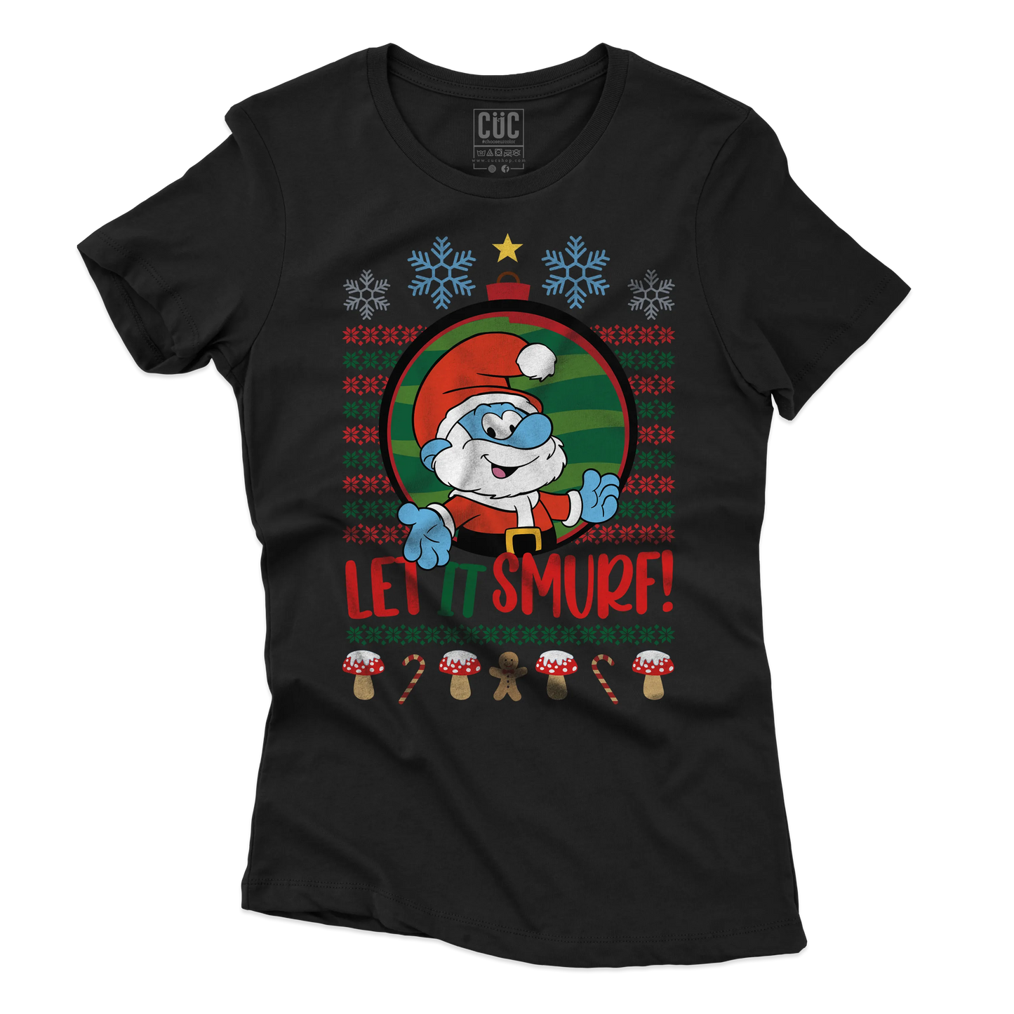 CUC T-SHIRT LET IT SMURF! - Natale - Regalo - Grande Puffo -  #chooseurcolor
