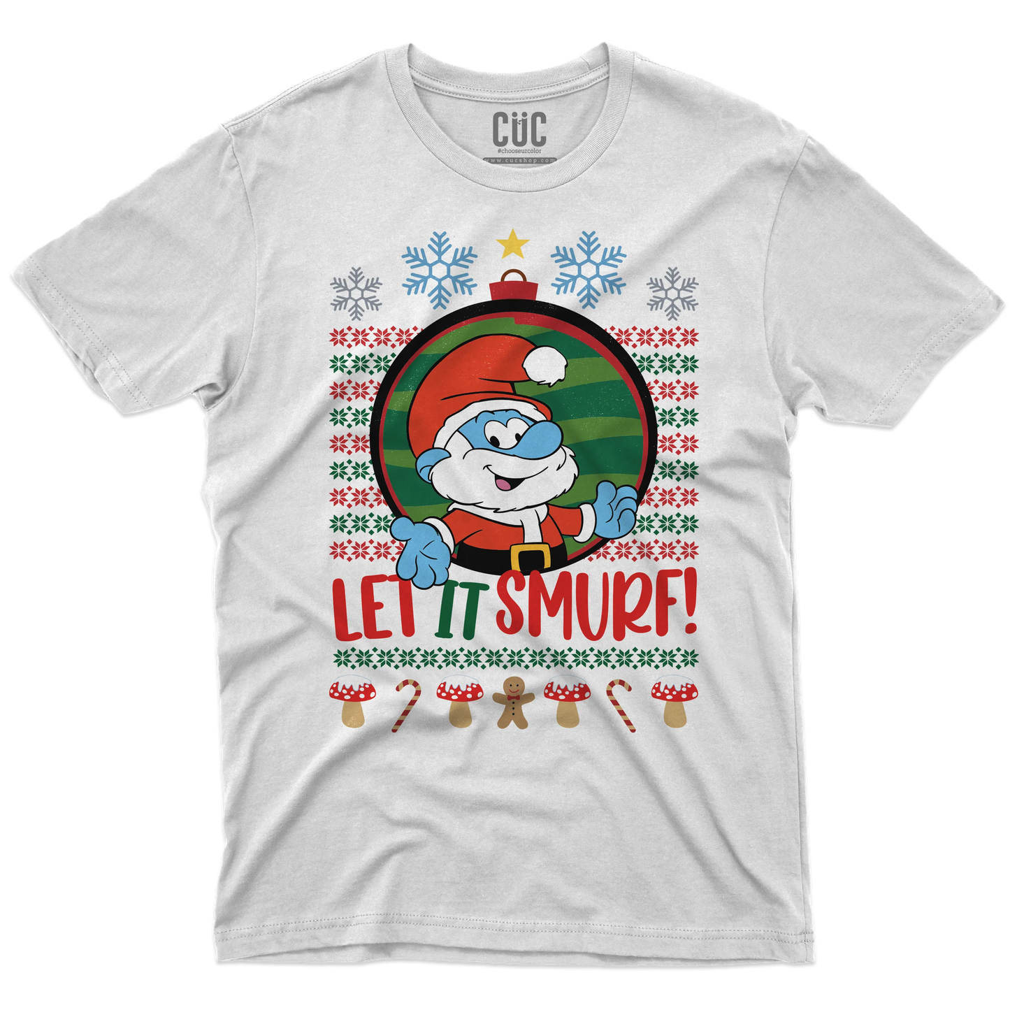 CUC T-SHIRT LET IT SMURF! - Natale - Regalo - Grande Puffo -  #chooseurcolor