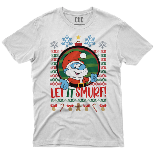 CUC T-SHIRT LET IT SMURF! - Natale - Regalo - Grande Puffo -  #chooseurcolor