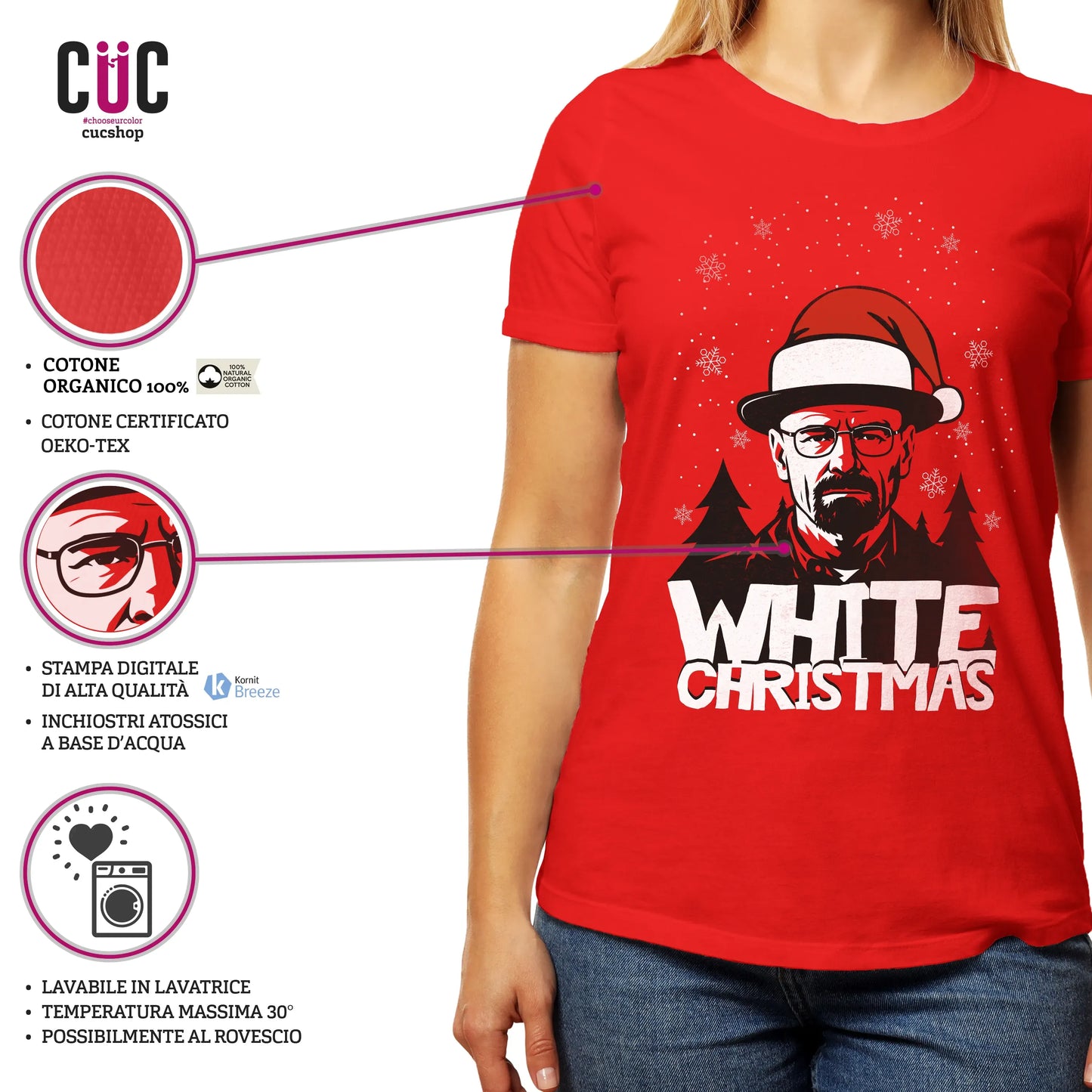 CUC T-SHIRT W.White Christmas - NATALE - SERIE TV - divertente - B Bad - #chooseurcolor
