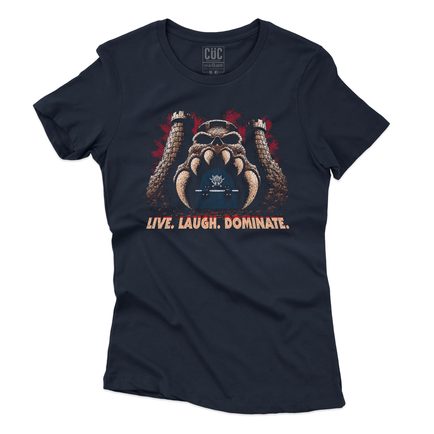 CUC T-SHIRT LIVE LAUGH DOMINATE - FILM - Divertente - CARTOON - HE MAN - MASTERS - #chooseurcolor