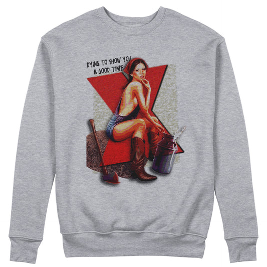 FELPA GIROCOLLO MIA GOTH X Ti West film Horror cult Grigio #chooseurcolor