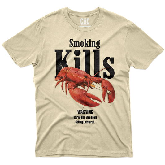 T-SHIRT Smoking Kills Lobster divertente aragosa Sabbia #chooseurcolor