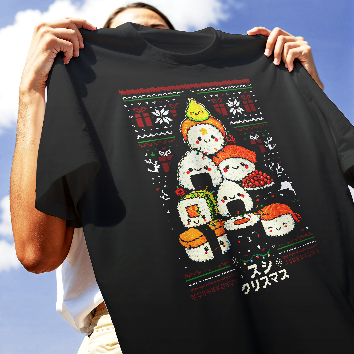 CUC T-Shirt SUSHI XMAS TREE - grafica Natalizia - Giappone #chooseurcolor