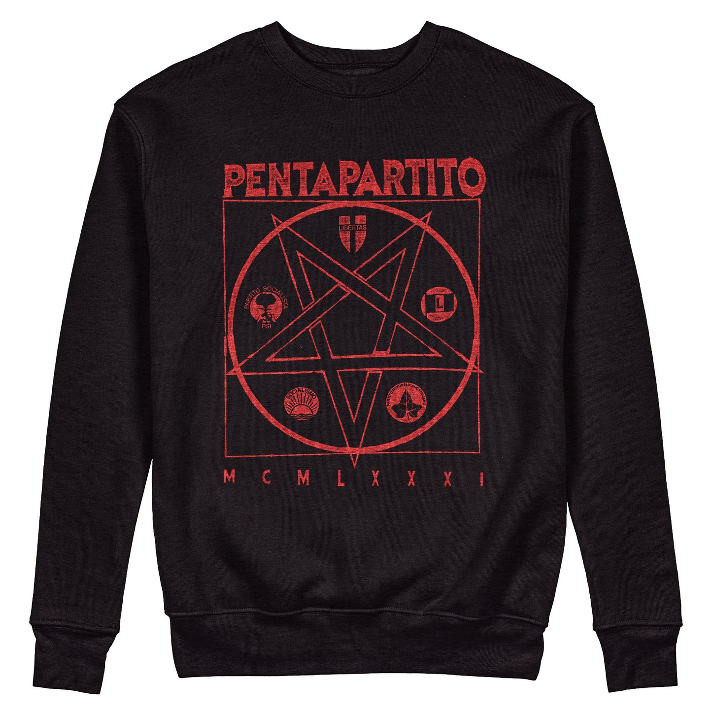 Felpa Girocollo PENTAPARTITO - Politica - Prima Repubblica #chooseurcolor