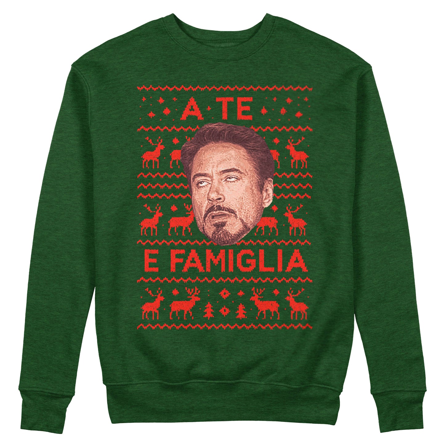 Felpa Girocollo  CUC A TE E FAMIGLIA - Natale - meme #chooseurcolor