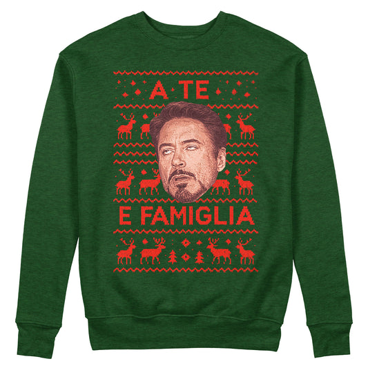 Felpa Girocollo  CUC A TE E FAMIGLIA - Natale - meme #chooseurcolor