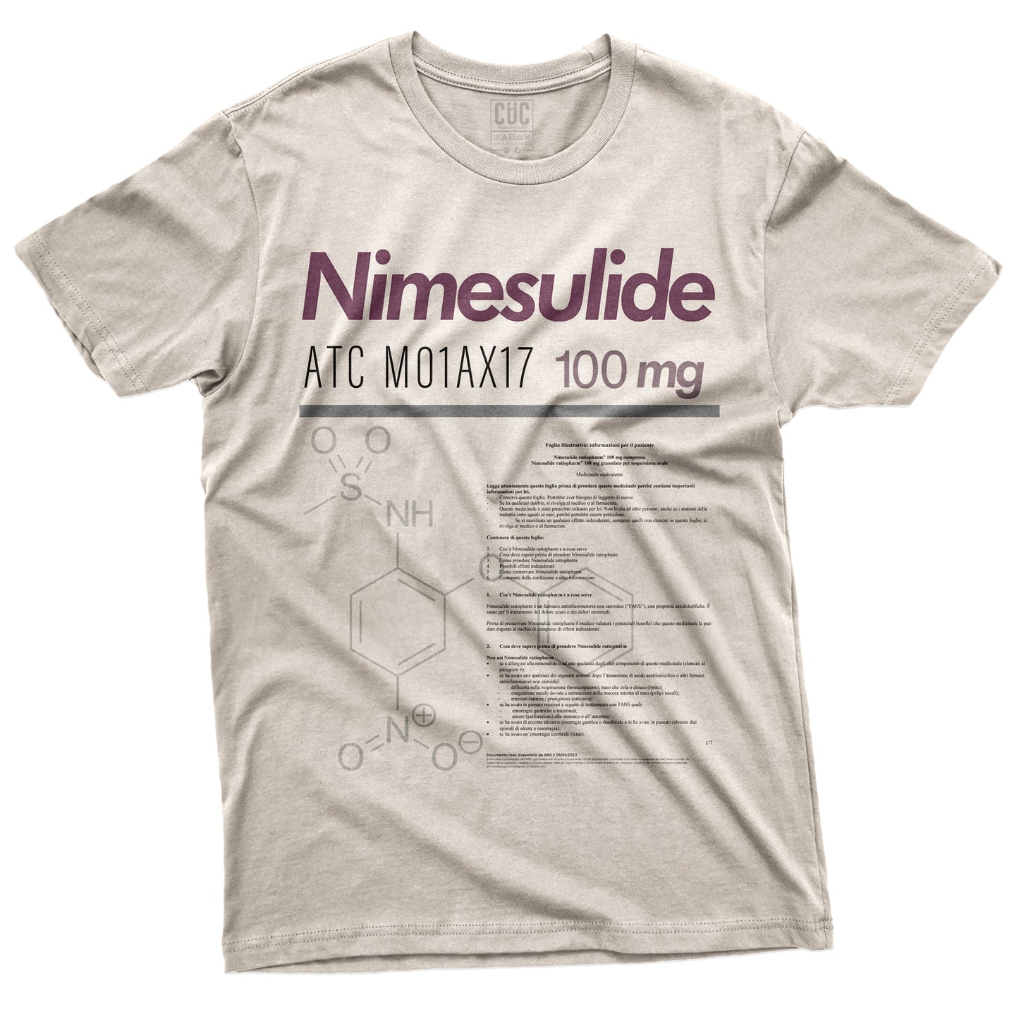 CUC T-Shirt NIMESULIDE - Farmaci generici - Divertente #chooseurcolor