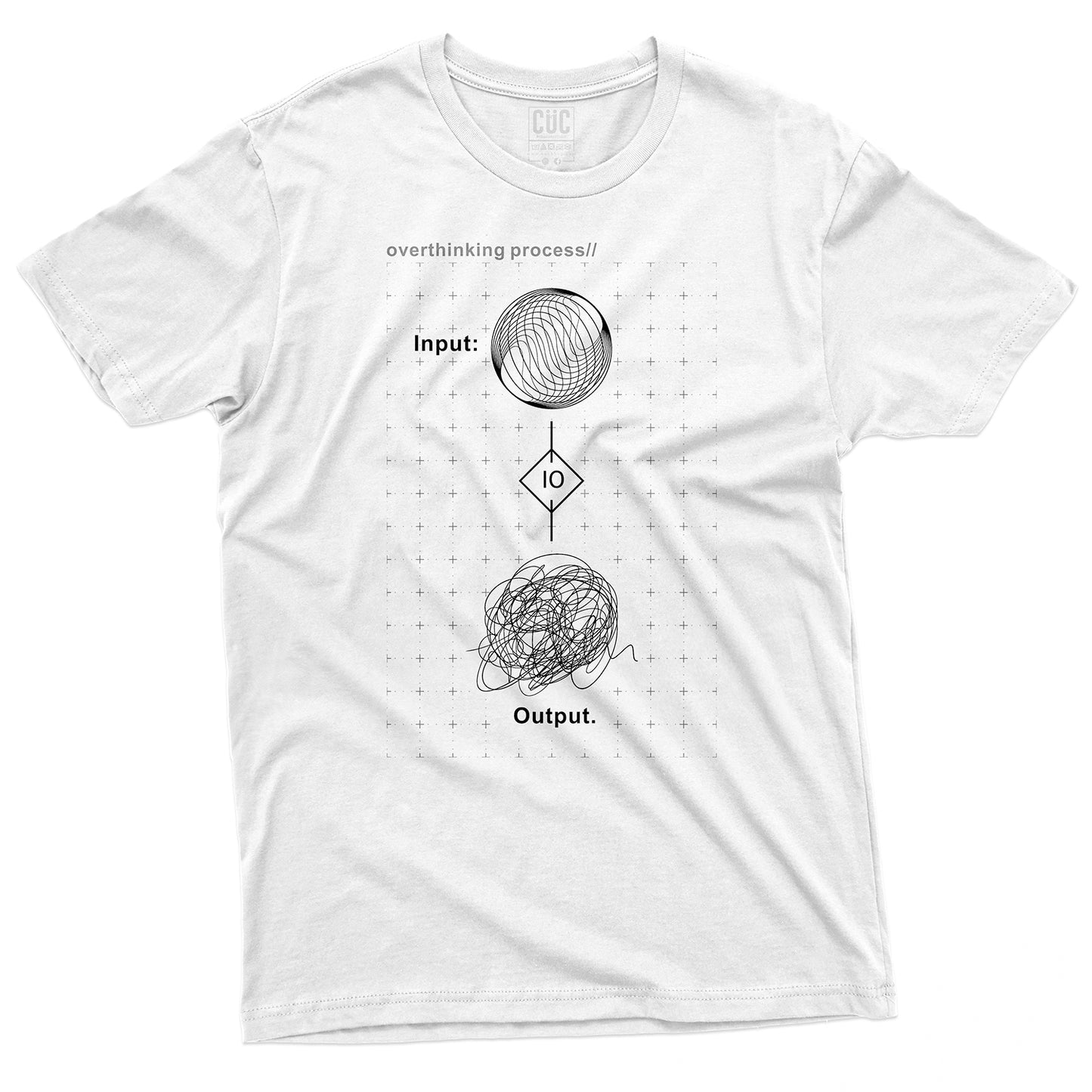 T-SHIRT CUC INPUT OUTPUT MINIMAL - Divertente - Overthinking #chooseurcolor