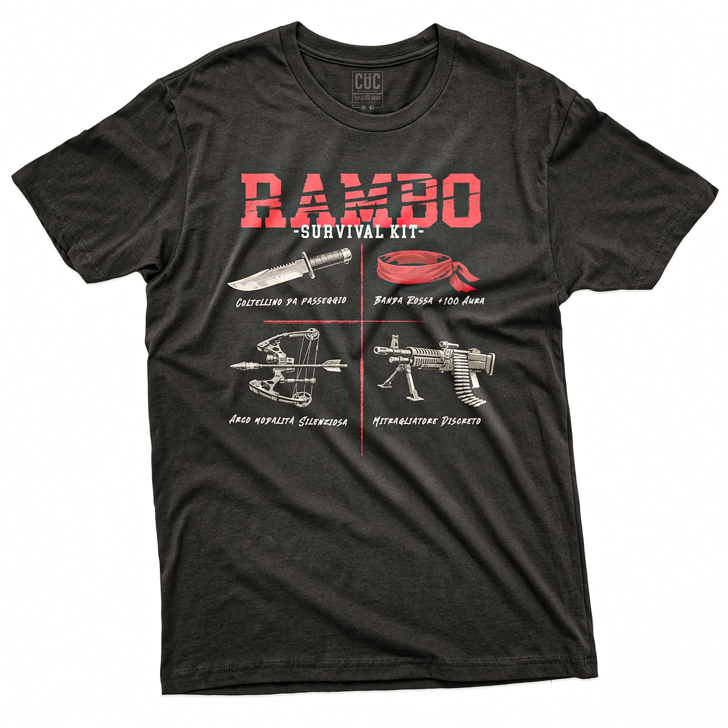T-SHIRT CUC RAMBO SURVIVAL KIT - Cinema - Divertente #chooseurcolor