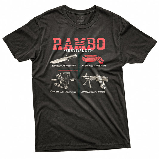 T-SHIRT CUC RAMBO SURVIVAL KIT - Cinema - Divertente #chooseurcolor