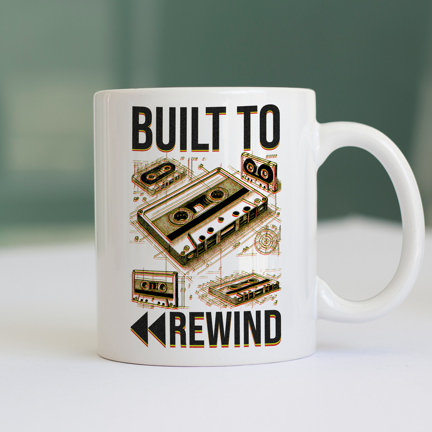 Tazza MUSIC CASSETTA ANNI 80 90 - built to rewind #chooseurcolor