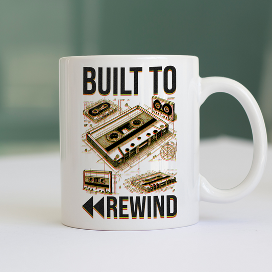 Tazza MUSIC CASSETTA ANNI 80 90 - built to rewind #chooseurcolor