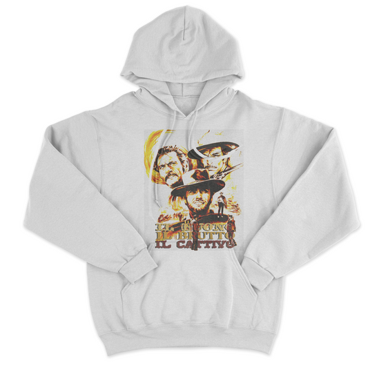 Felpa Cappuccio BUONO BRUTTO CATTIVO - vintage poster #chooseurcolor