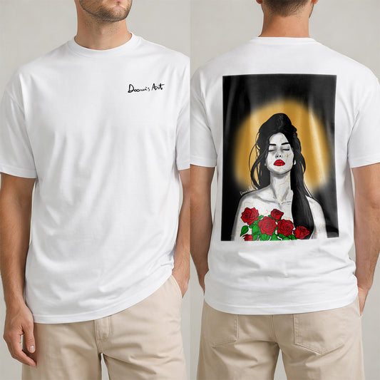 T-SHIRT Lady Flowers Bianca Fronte e Retro #chooseurcolor