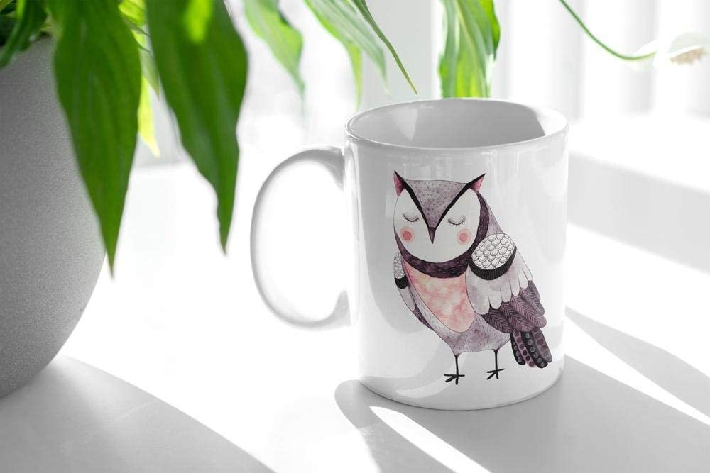 Dark Olive Green Tazza Gufo Illustrazione Simpatica Sull' Animale - Mug Howl - Choose ur Color Cuc shop