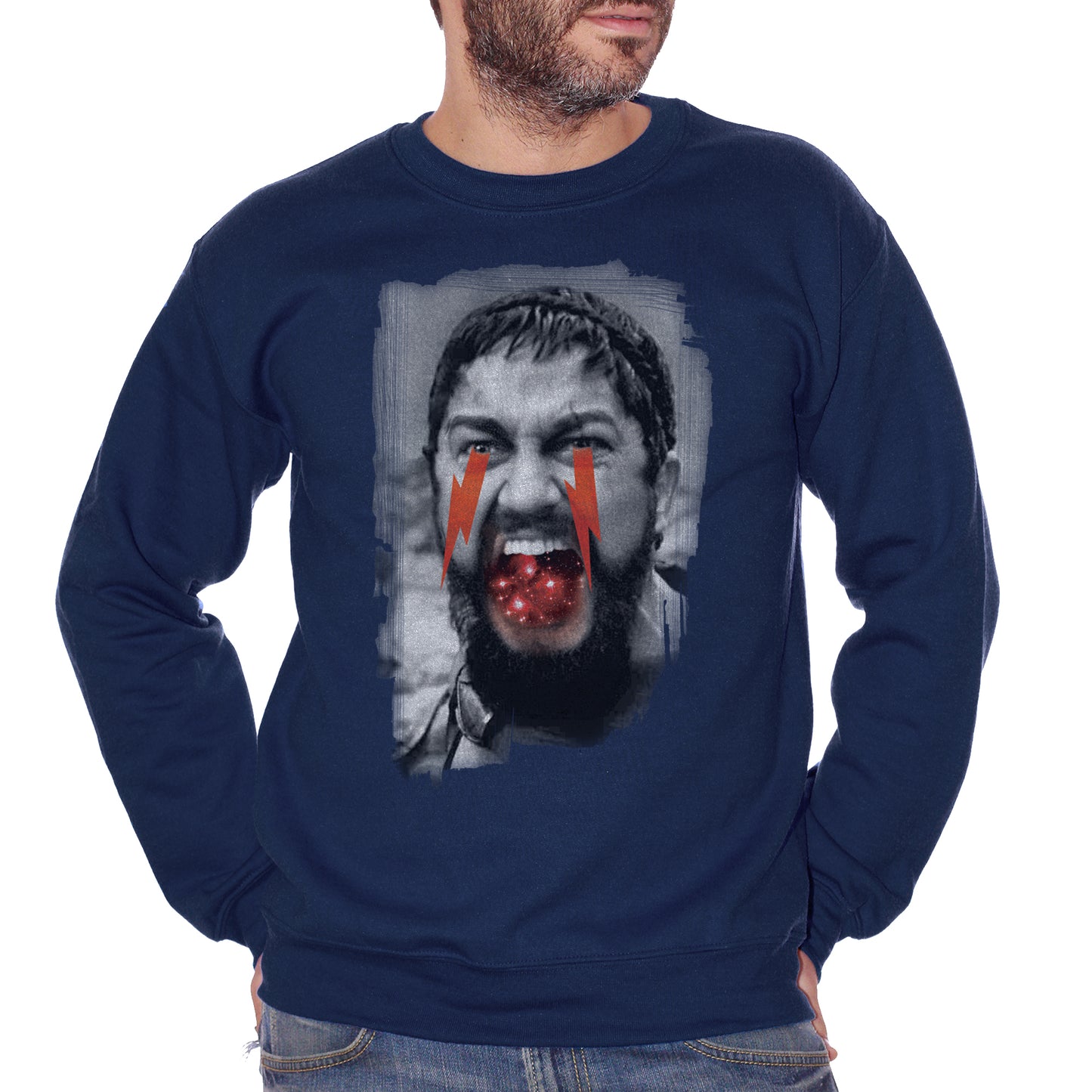 Dark Slate Gray Felpa Girocollo Sparta Leonida 300 Movie Film Vintage Star Black And White - FILM CucShop