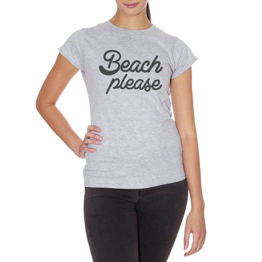 Light Gray T-Shirt Beach Please Funny Divertente Summer Estate - SOCIAL CucShop