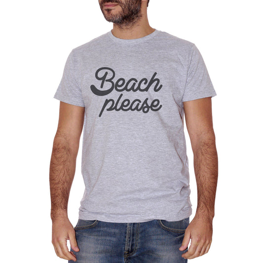 Gray T-Shirt Beach Please Funny Divertente Summer Estate - SOCIAL CucShop