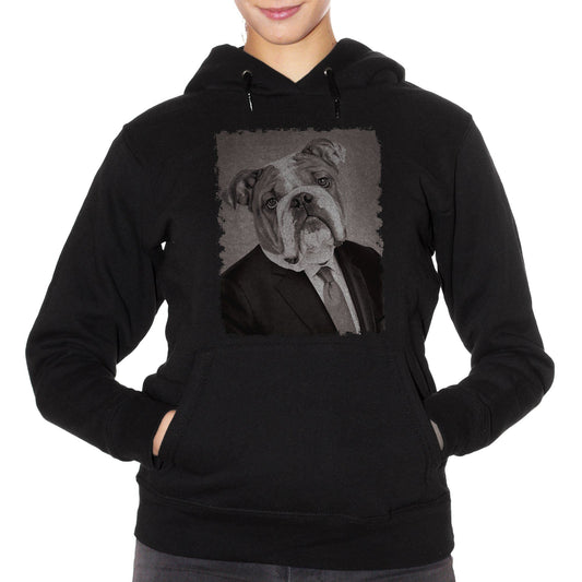 Black Felpa Bulldog Cane Pet Funny Business Elegant Photo Antico Ritratto - SOCIAL CucShop