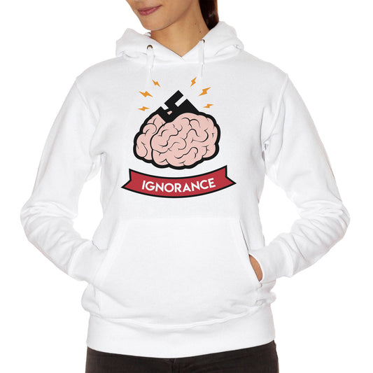 White Smoke Felpa Cappuccio Ingroranza Razzismo Racism - Social Choose ur Color CucShop