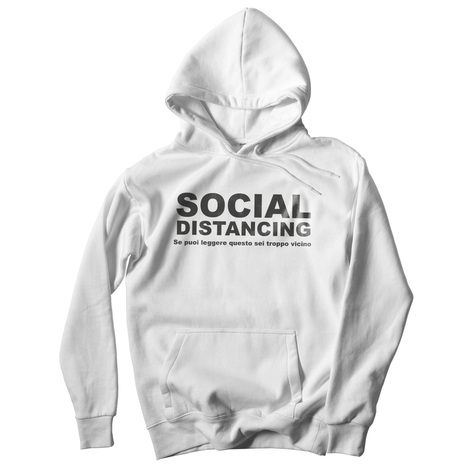 Felpa cappuccio CUC Social Distancing - se leggi questo sei troppo vicino - divertente - #ChooseurColor - CUC chooseurcolor