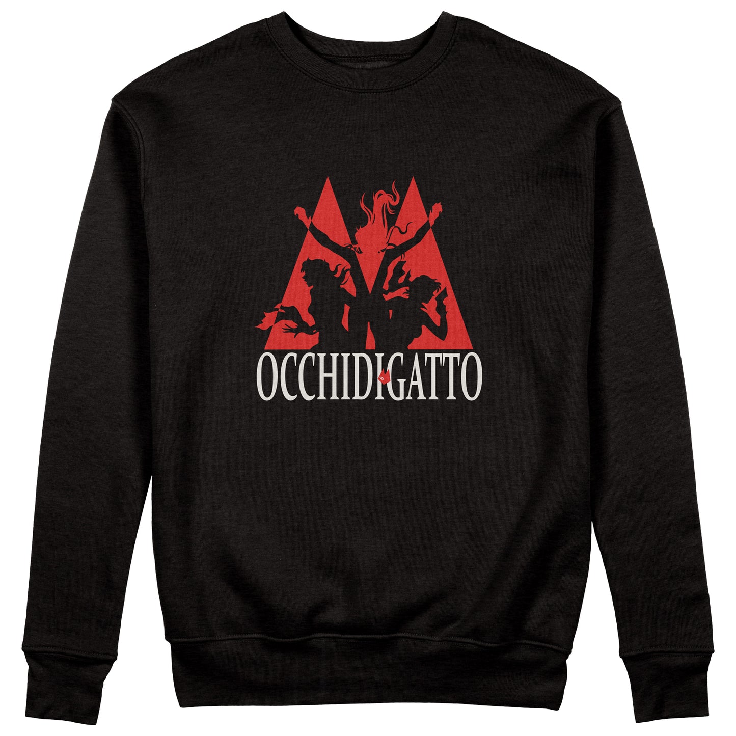 Felpa Girocollo - CAT'S EYE 2 - Occhi di Gatto - Minimal Red #chooseurcolor - CUC chooseurcolor