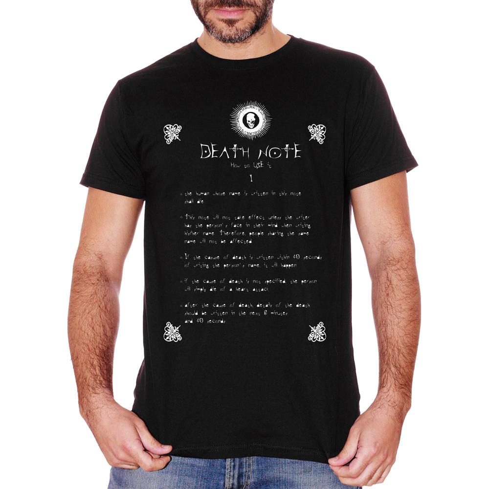 White T-Shirt Death Note Rules - CARTOON Choose ur color CucShop