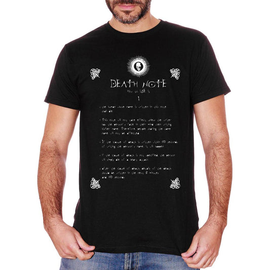 White T-Shirt Death Note Rules - CARTOON Choose ur color CucShop