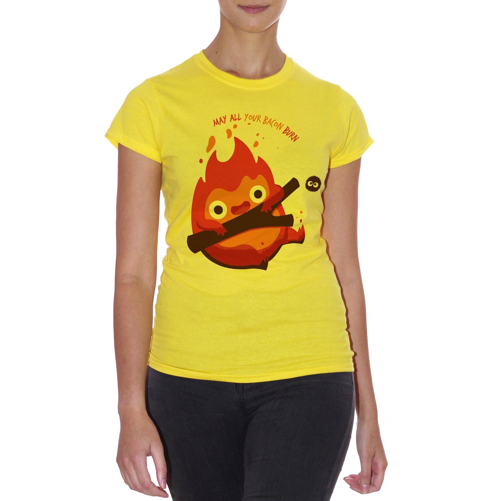 Goldenrod T-Shirt Miyazaki Castello Errante Di Howl- Calcifer - CARTOON Choose ur color CucShop