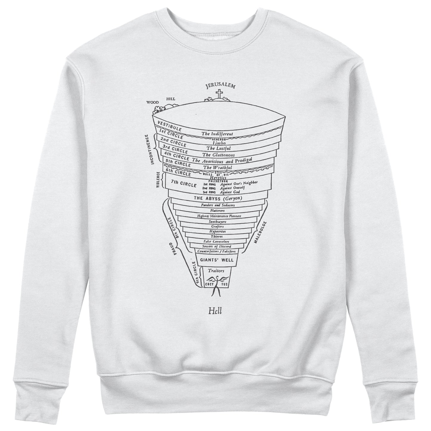 CUC Felpa Girocollo -DANTE INFERNO LETTERATURA- Unisex #chooseurcolor - CUC chooseurcolor