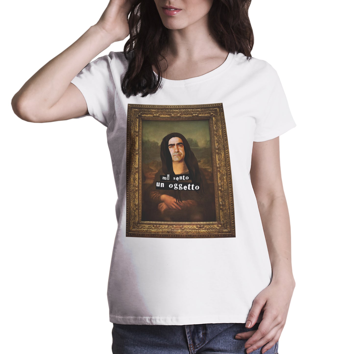 T-Shirt Mi sento un oggetto - Elio versione Gioconda LoL - MUSIC Choose ur color - CUC chooseurcolor