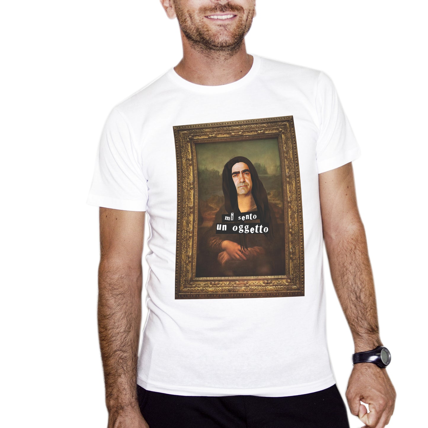 T-Shirt Mi sento un oggetto - Elio versione Gioconda LoL - MUSIC Choose ur color - CUC chooseurcolor