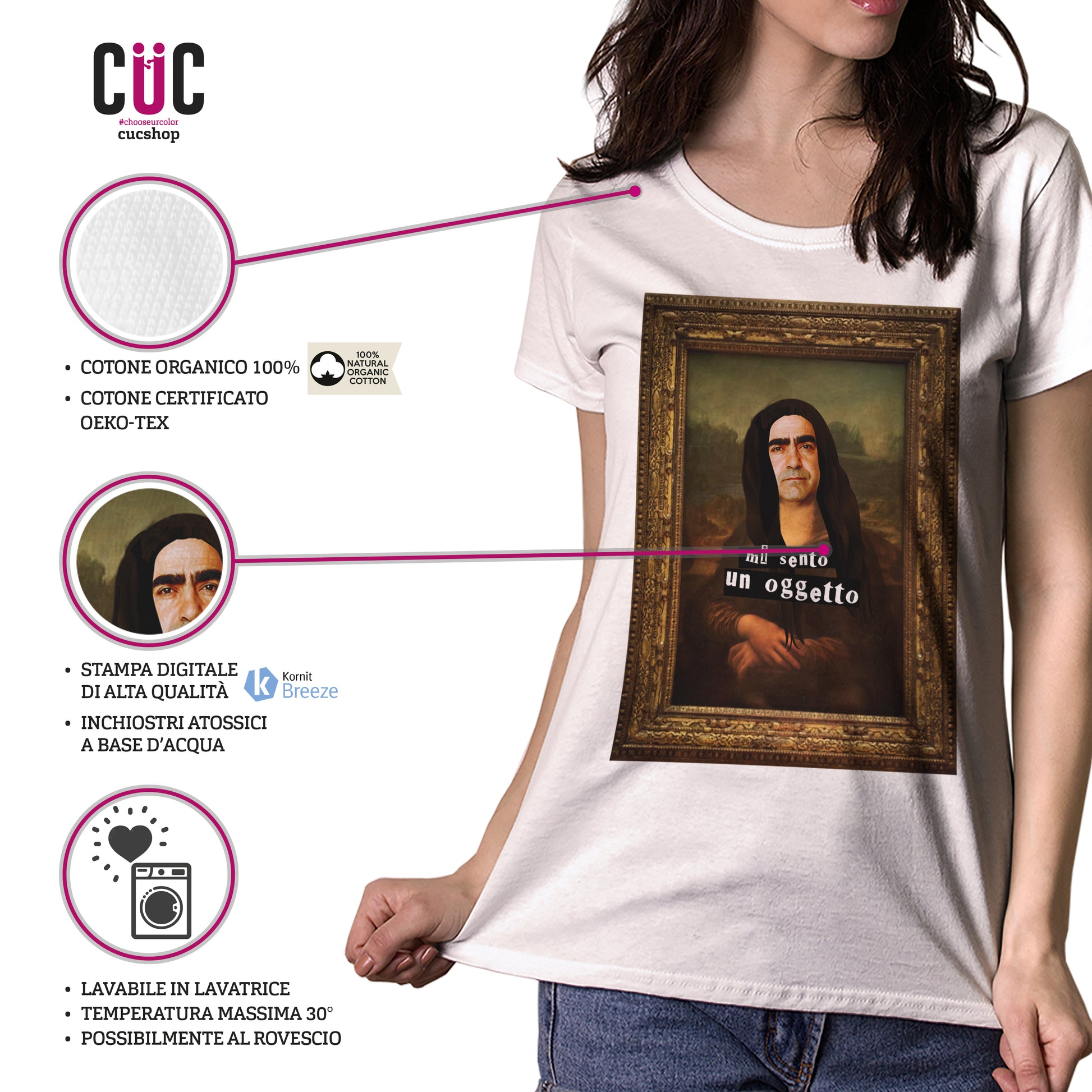 T-Shirt Mi sento un oggetto - Elio versione Gioconda LoL - MUSIC Choose ur color - CUC chooseurcolor