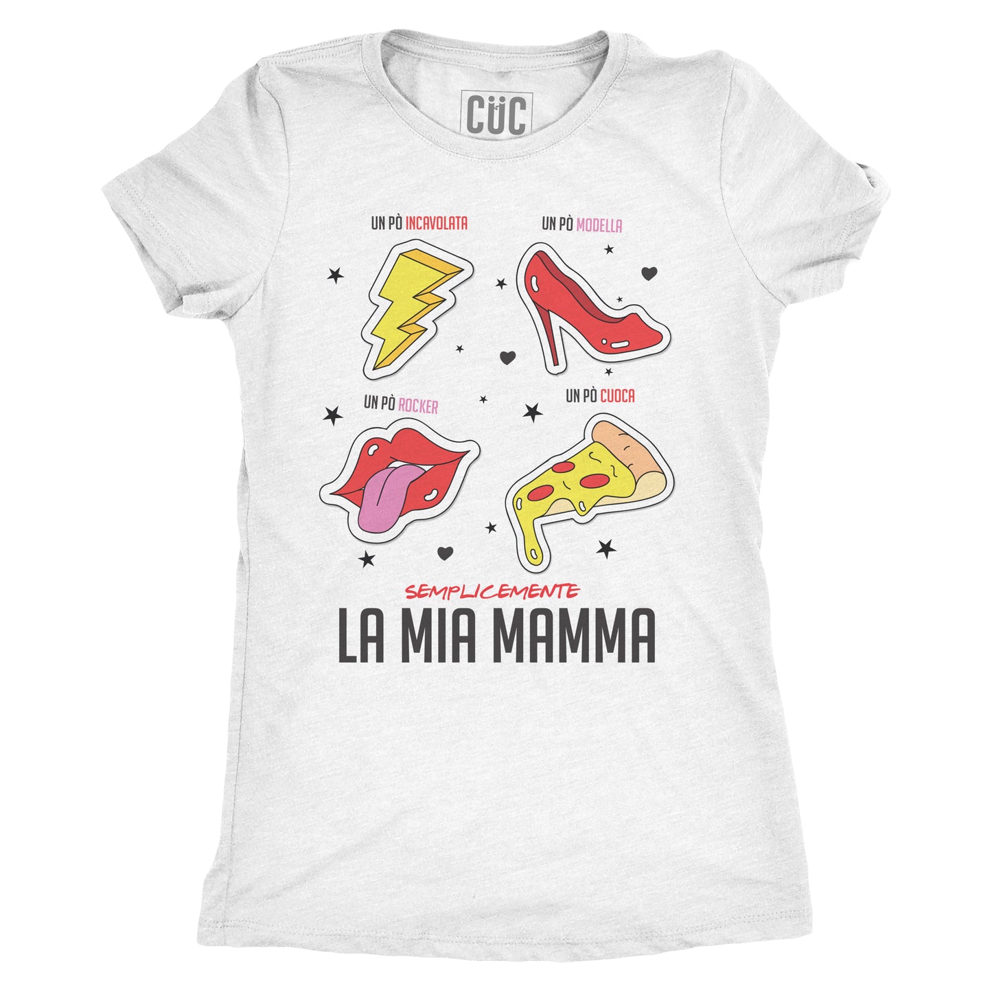 T-Shirt Mamma Rock - Festa della mamma - un po' modella - un po' cuoca - un po' incavolata #chooseurcolor - CUC chooseurcolor