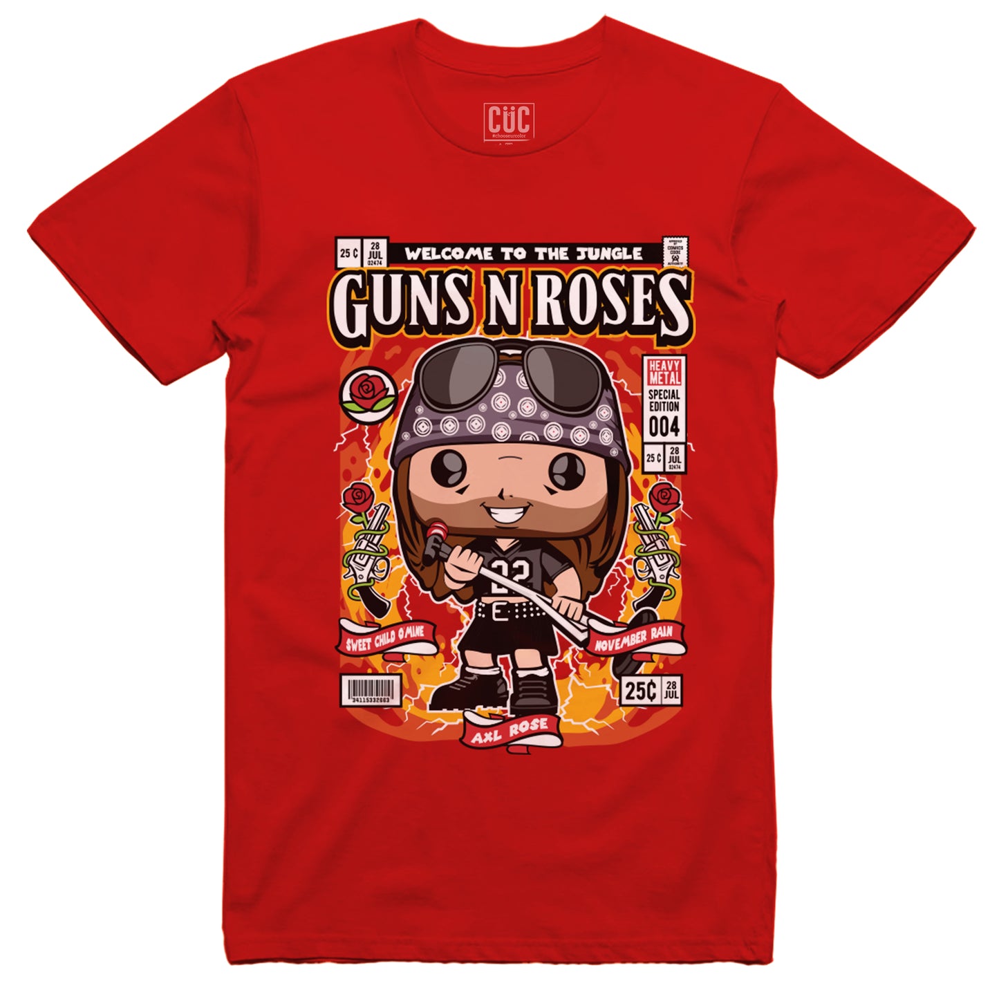 CUC T-Shirt Music Pop Style - Axl Roses 90's version - #chooseurcolor - CUC chooseurcolor