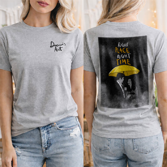 T-SHIRT RIGHT PLACE Grigia Fronte e retro #chooseurcolor