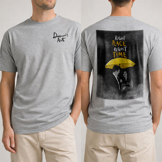 T-SHIRT RIGHT PLACE Grigia Fronte e retro #chooseurcolor